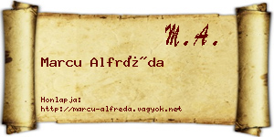 Marcu Alfréda névjegykártya